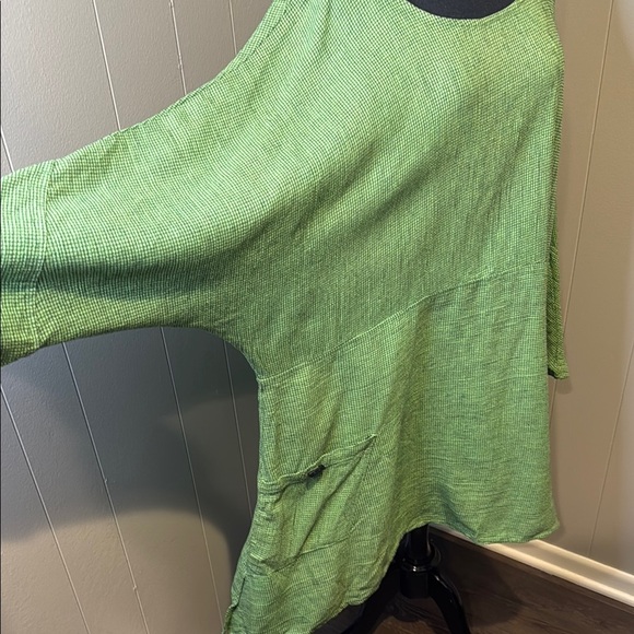 Mill Valley Green Women's 3XL Dolman Tunic Top Long Neck Wide Sleeve Pockets - Picture 3 of 6